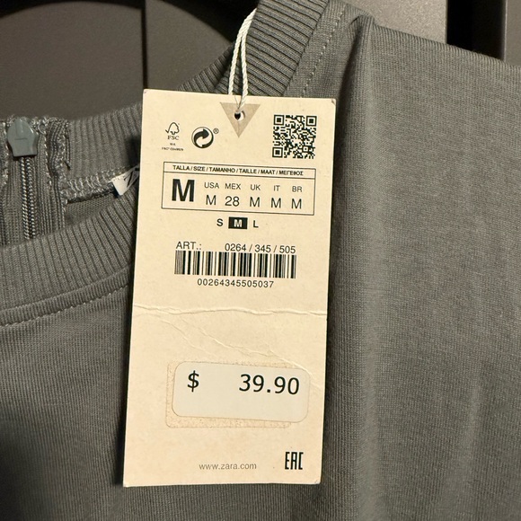 NWT Zara Fitted Shorts Romper Sage Green - M - Picture 5 of 6